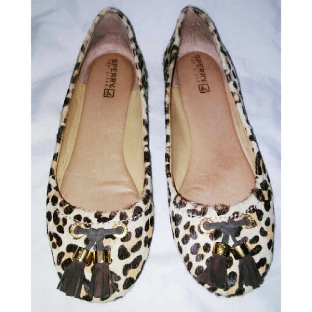 Sperry top sider leopard flats